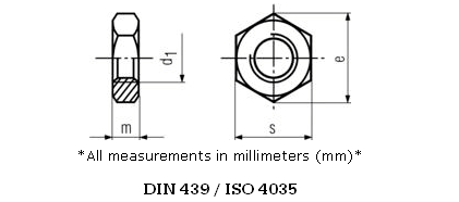 Brass Hexagonal Thin Nuts DIN 439/ ISO 4035
